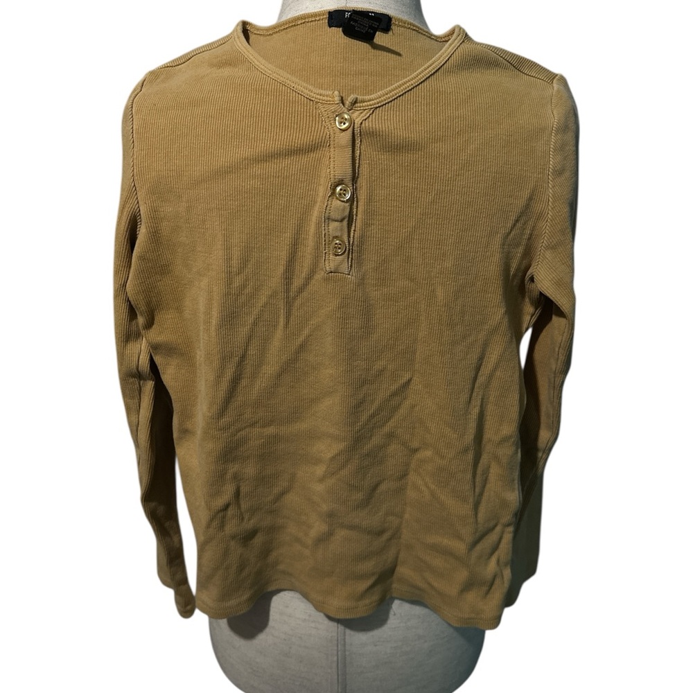 Forever 21 GIRLS  golden yellow Long Sleeve Henley